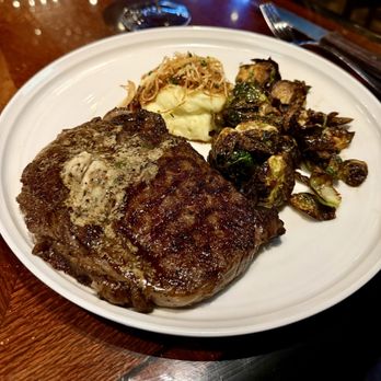 The Lime Lite - Wood Fired Ribeye, Mashed Potatoes & Roasted Brussel Sprouts - New American Near Me - Fresno, California The Lime Lite - Wood Fired Ribeye, Mashed Potatoes & Roasted Brussel Sprouts - New American Near Me - Fresno, California