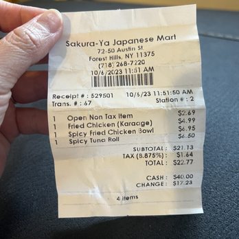 Sakura Ya - What is the non tax item? - Grocery Near Me - Forest Hills, New York