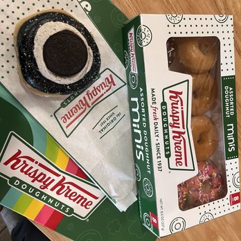 Krispy Kreme - So sweet of the workers there- gave the box with mini donuts as a gift- thank you! - Donuts Near Me - Temecula, California