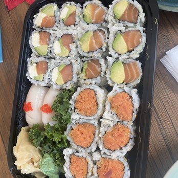 Mr Sushi - Philadelphia Roll with avocado substituted for cucumber, Spicy Tuna Roll, Salmon Avocado Roll and white tuna nigiri - Sushi Bars Near Me - Saint Petersburg, Florida Mr Sushi - Philadelphia Roll with avocado substituted for cucumber, Spicy Tuna Roll, Salmon Avocado Roll and white tuna nigiri - Sushi Bars Near Me - Saint Petersburg, Florida