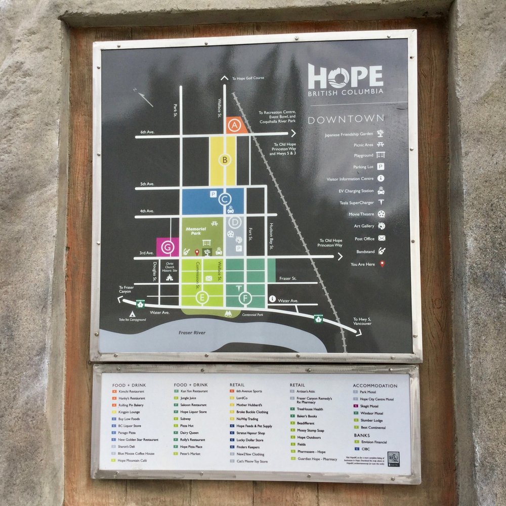 District Hall - Signage - downtown map - located near the bus stop (19 July/19). - Landmarks & Historical Buildings Near Me - Hope, British Columbia District Hall - Signage - downtown map - located near the bus stop (19 July/19). - Landmarks & Historical Buildings Near Me - Hope, British Columbia