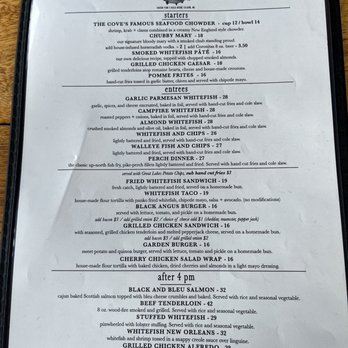 The Cove - Menu - Seafood Near Me - Leland, Michigan The Cove - Menu - Seafood Near Me - Leland, Michigan