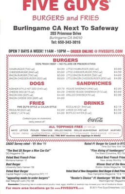 Menu photo 7 Five Guys Burlingame, CA Menu photo 7 Five Guys Burlingame, CA