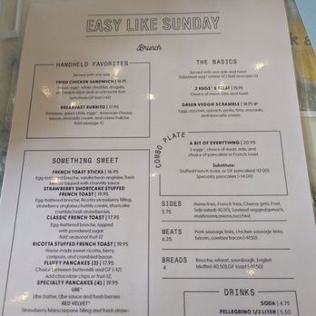 Easy Like Sunday - The menu - Breakfast & Brunch Near Me - Charlotte, North Carolina Easy Like Sunday - The menu - Breakfast & Brunch Near Me - Charlotte, North Carolina