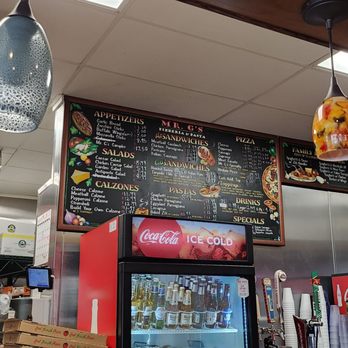 Mr. G's Pizza - Diamond Bar - Menu behind pickup counter inside restaurant. - Pizza Near Me - Diamond Bar, California
