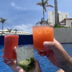 Dips & Sips - Strawberry,Daquiri Mojito, and Campari Orange