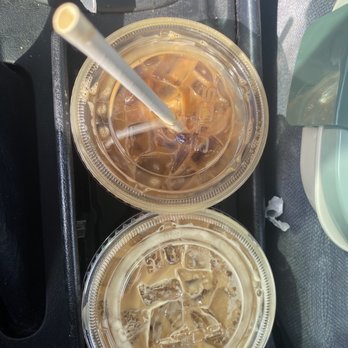 The Coffeehouse - Caramel iced latte, and Amaretto Almond milk iced latte - Coffee & Tea Near Me - Williamsburg, Virginia