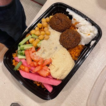 Princess Mediterranean Grill - Build Your Bowl: Falafel, Bulgur (Cracked Wheat) Vegan, Hummous, Cucumber, Tomato, Pickled Turnips & Beets, Chic Peas - Middle Eastern Near Me - Commerce Charter Township, Michigan