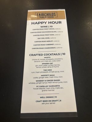 Menu photo 2 Fairchilds Public House Mountain View, CA