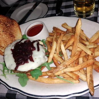 Bill's Restaurant - Bill's Burger with provolone, arugula, port wine onions, dijon aioli, house cut fries - American Near Me - Bloomfield Hills, Michigan Bill's Restaurant - Bill's Burger with provolone, arugula, port wine onions, dijon aioli, house cut fries - American Near Me - Bloomfield Hills, Michigan