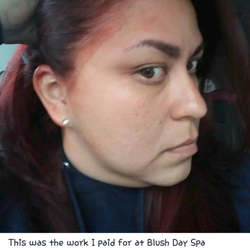 Blush Day Spa and Salon - This i expected from a cosmetology school, not a professional