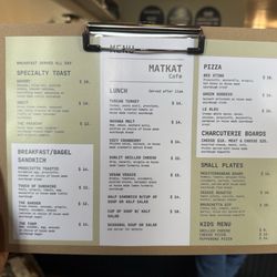 Matkat Cafe - Menu as of 1/24/26