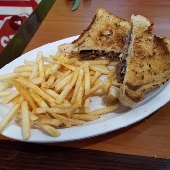 The Garage Café - Patti Melt with Fries - American Near Me - Notus, Idaho The Garage Café - Patti Melt with Fries - American Near Me - Notus, Idaho