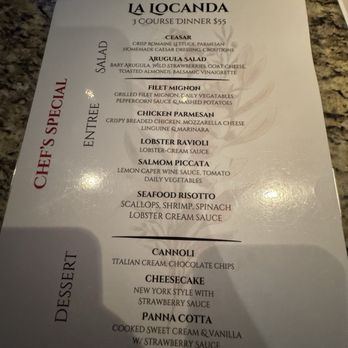 La Locanda - Menu - Italian Near Me - Scottsdale, Arizona