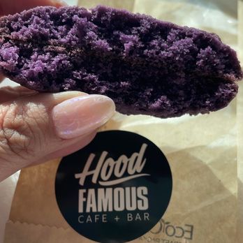 Hood Famous - Ube cookie, split in half and stacked - Cafes Near Me - Seattle, Washington Hood Famous - Ube cookie, split in half and stacked - Cafes Near Me - Seattle, Washington