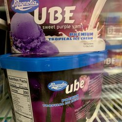 Manila Cafe - Ube ice cream available for purchase in freezer section