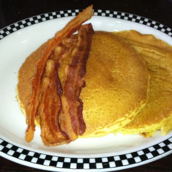 Cafe South - Pancakes with a side of bacon - Breakfast & Brunch Near Me - Charlotte, North Carolina Cafe South - Pancakes with a side of bacon - Breakfast & Brunch Near Me - Charlotte, North Carolina