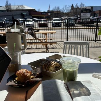 Acola Coffee - orange muffin, chocolate croissant, matcha latte on nicer weather days, they open the garage doors - Coffee & Tea Near Me - Columbia, Missouri Acola Coffee - orange muffin, chocolate croissant, matcha latte on nicer weather days, they open the garage doors - Coffee & Tea Near Me - Columbia, Missouri