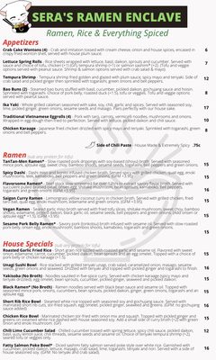 Menu photo 2 Sera's Ramen Enclave Denver, CO Menu photo 2 Sera's Ramen Enclave Denver, CO