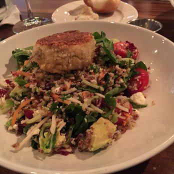 Burtons Grill & Bar - Superfood salad with the addition of crabcake - New American Near Me - Hingham, Massachusetts