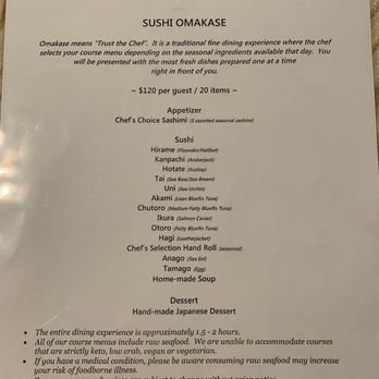 Edomae Kiyomi - Menu. - Sushi Bars Near Me - Toronto, Ontario