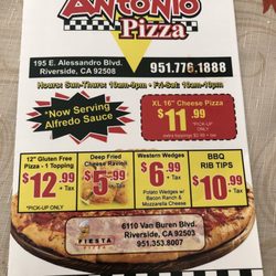 Antonio Pizza - New menu as of 11/11/2023