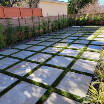 Buildcal Landscape - Concrete installation with turf in joints and landscape - Landscaping Near Me - Glendale, California Buildcal Landscape - Concrete installation with turf in joints and landscape - Landscaping Near Me - Glendale, California