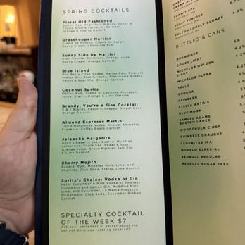 Blue Birch Restaurant - Spring cocktail menu - New American Near Me - Minnetonka, Minnesota