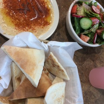 Caspian Mediterranean Grill - Hummus, pita, and salad. - Mediterranean Near Me - Ypsilanti, Michigan
