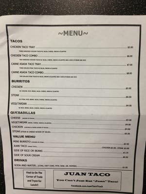 Menu photo 2 Juan Taco Charlotte, NC Menu photo 2 Juan Taco Charlotte, NC
