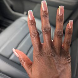Cinderella Nails and Spa - Calming Pines over pink, so pretty