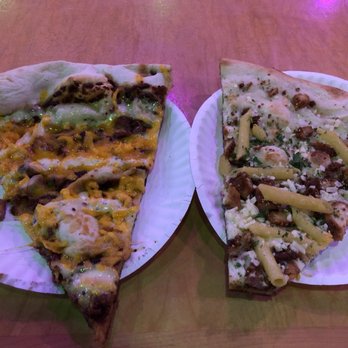 Dimo's Pizza - Bbq chicken and penne pasta slices. Both good - Beer, Wine & Spirits Near Me - Chicago, Illinois Dimo's Pizza - Bbq chicken and penne pasta slices. Both good - Beer, Wine & Spirits Near Me - Chicago, Illinois