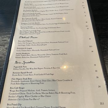 Brix Wine Cafe - Brunch Menu - back side - Wine Bars Near Me - Woodinville, Washington