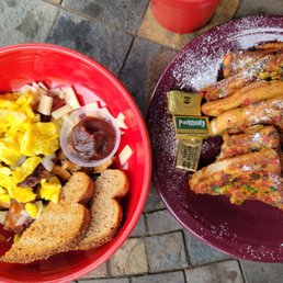Scramble bowl and Fruity Pebbles French Toast Scramble bowl and Fruity Pebbles French Toast