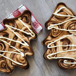 Great Harvest Bread Company - Cinnamon roll tree with frosting.