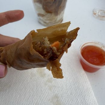 Lumpia Creations - This one wasn't burned, but didn't have much filling - Filipino Near Me Lumpia Creations - This one wasn't burned, but didn't have much filling - Filipino Near Me