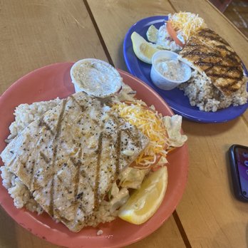 Coconuts Fish Cafe - Cajun Mahi Mahi brown rice, and Ono lemon butter brown rice. Local Style Grilled Mahi Mahi Plate (GF) - Seafood Near Me - Kihei, Hawaii