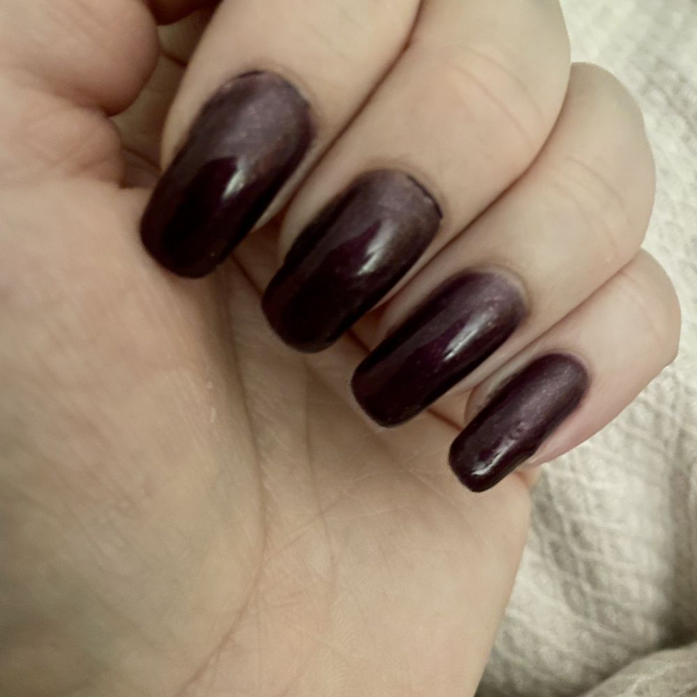 Anthony Vince' Nail Spa - Sloppy polish on index and middle fingers. Texture on pinky finger. - Nail Salons Near Me - Carmel, Indiana