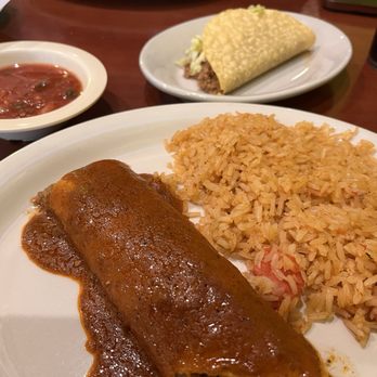 La Tapatia Mexican - Lunch Combo with ground beef taco, enchilada and rice (no cheese per my request) - Mexican Near Me - Indianapolis, Indiana La Tapatia Mexican - Lunch Combo with ground beef taco, enchilada and rice (no cheese per my request) - Mexican Near Me - Indianapolis, Indiana