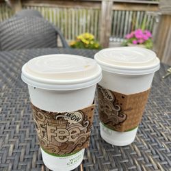 Brew Ha Ha - Medium Rosemary Honey latte And Medium Salted maple latte