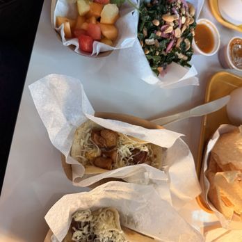 Little Rey - Potato Taco; Steak/Egg Taco; La Fruita; Super Greens Side - Tacos Near Me - Atlanta, Georgia Little Rey - Potato Taco; Steak/Egg Taco; La Fruita; Super Greens Side - Tacos Near Me - Atlanta, Georgia
