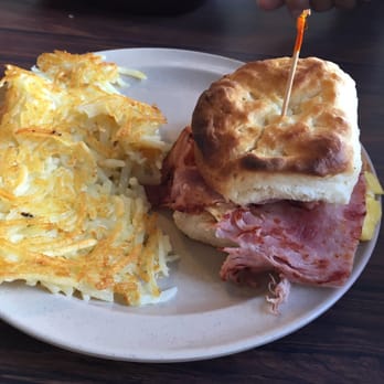 Mitchell's Restaurant - One egg biscuit sandwich with ham. Very good. - American Near Me - Cocoa, Florida