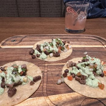 Cork & Batter Roadhouse - Three beef tacos - Cocktail Bars Near Me - Simi Valley, California