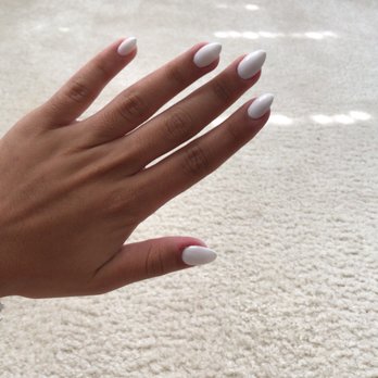 Ceci Nail Lounge - Full set acrylic, white gel, almond shape - Nail Salons Near Me - Orlando, Florida