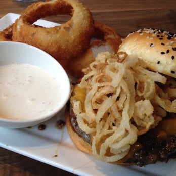 Eureka! - The Bbq cowboy style burger. I ordered a side of onion rings too. Didn't get many but they were great - American Near Me - Concord, California Eureka! - The Bbq cowboy style burger. I ordered a side of onion rings too. Didn't get many but they were great - American Near Me - Concord, California