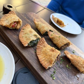 La Terraza - An empanada platter. Chicken. Beef shrimp. Spinach with cheese. - Spanish Near Me - Boca Raton, Florida La Terraza - An empanada platter. Chicken. Beef shrimp. Spinach with cheese. - Spanish Near Me - Boca Raton, Florida
