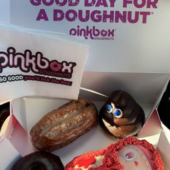 Pinkbox Doughnuts - Maple Bar, Pooh doughnut, Fudgy Wudgy and Labubu. - Donuts Near Me - Las Vegas, Nevada Pinkbox Doughnuts - Maple Bar, Pooh doughnut, Fudgy Wudgy and Labubu. - Donuts Near Me - Las Vegas, Nevada