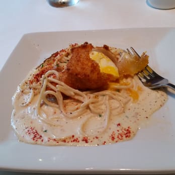 Herbsaint - Homemade spaghetti with fried poached egg! - French Near Me - New Orleans, Louisiana Herbsaint - Homemade spaghetti with fried poached egg! - French Near Me - New Orleans, Louisiana