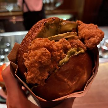 Double Chicken Please - Hot Honey Sandwich - Cocktail Bars Near Me - New York, New York Double Chicken Please - Hot Honey Sandwich - Cocktail Bars Near Me - New York, New York