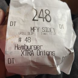 the receipt for the hamburger the receipt for the hamburger